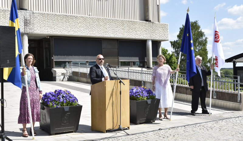 Christina Lindqvist (S), Niclas Palmgren (M), Marie Johansson (S) och Glenn Hummel (SD). 
