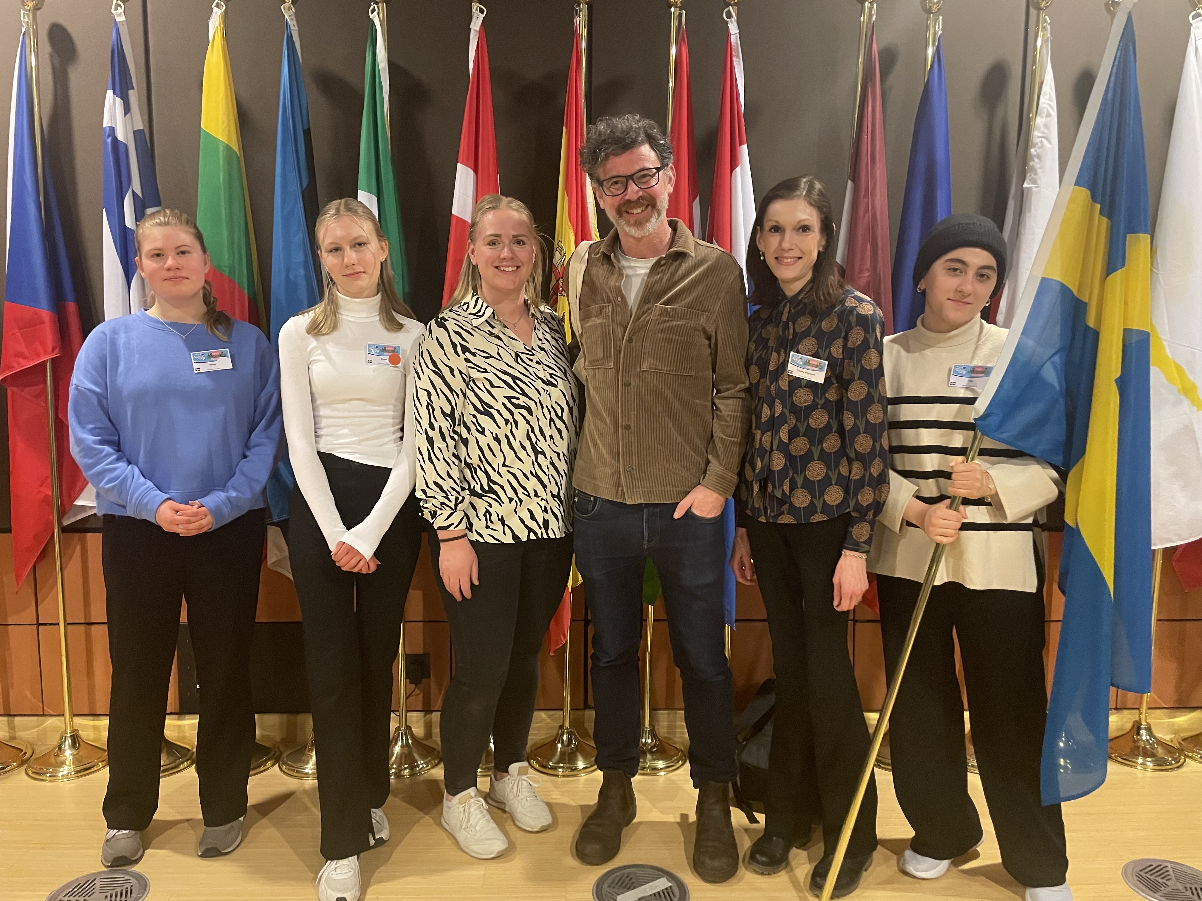 I Bryssel med svenska flaggan