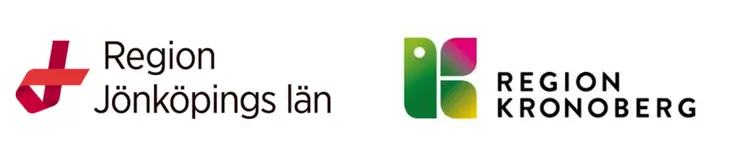 Loggor för Region Jönköpings län och Region Kronoberg.