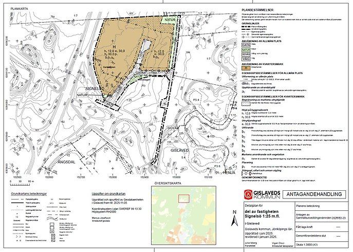 Plankarta för detaljplan Signelsö 1:25 i Gislaved