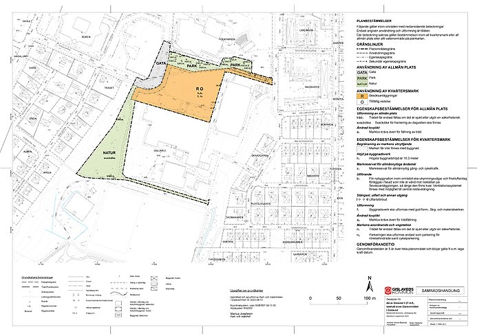 Plankarta Simhall inom Gisleområdet samrådsförslag