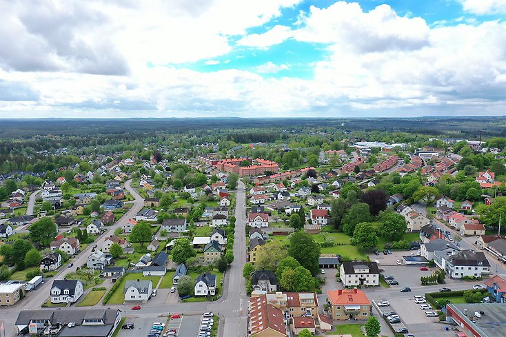 Gislaved centrum drönarvy