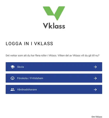 Logga in i Vklass som vårdnadshavare