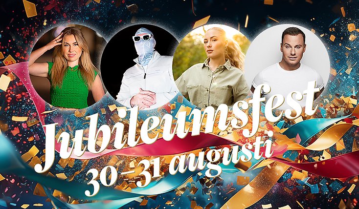 artister under jubileumsfesten 30-31 augusti