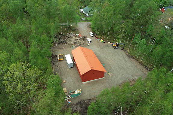 Bild 1.
Pågående byggnation av avloppsreningsverket i Sunnaryd, datum: 2021-05-20. 